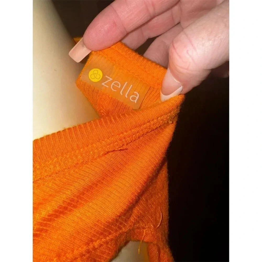 Zella Women's Orange Scoop Neck Tank Top Size XL Sleeveless Lightweight - Picture 2 of 6